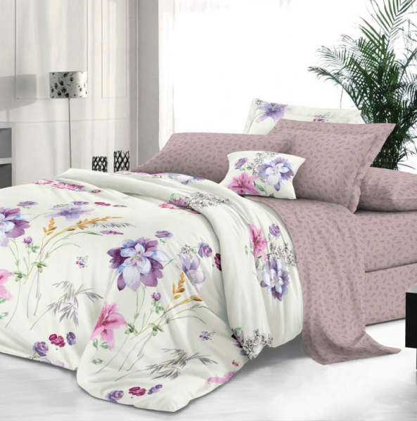 Комплект постельного белья 2-спальный, сатин "Престиж", с Европростыней (Элисия)