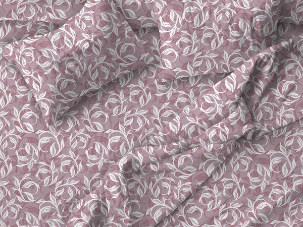 Наволочка 70*70 см, бязь "Комфорт" (220) (Вьюнок, розовый)