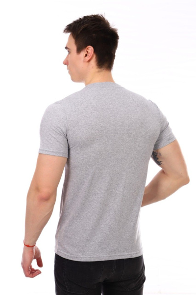Футболка мужская, модель 214, трикотаж (Серый меланж)