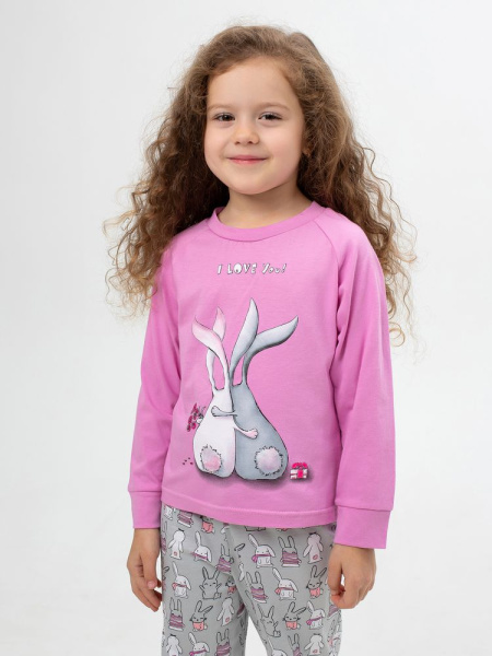 Пижама детская, модель 324, трикотаж (Зайчата  )