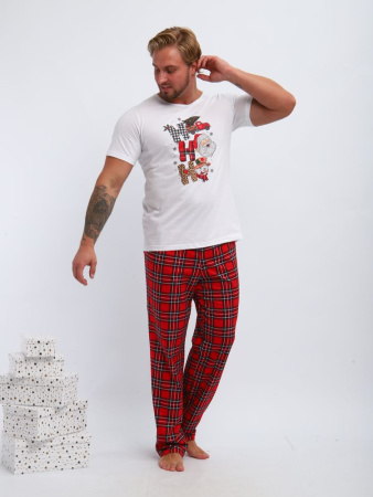 Пижама мужская, модель 218, трикотаж (Новый год)