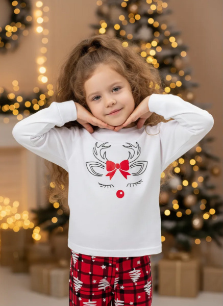 Пижама детская, модель 324, трикотаж (Олень Гламур)