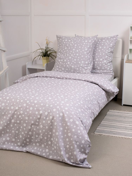 Пододеяльник 1,5-спальный, перкаль, детская расцветка (Звёзды)