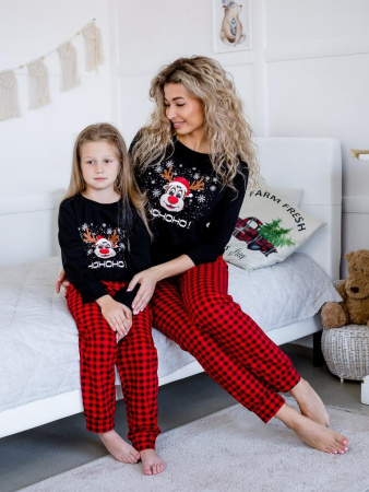 Пижама женская, модель 162, трикотаж (Олень Хо-хо-хо)