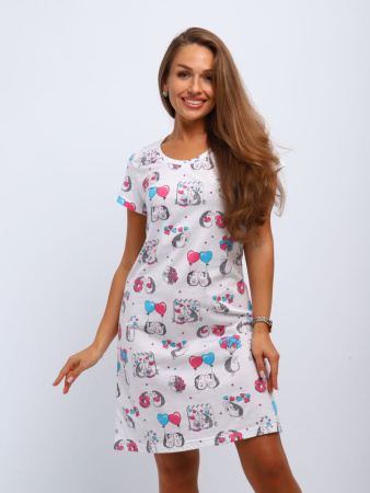 Сорочка ночная женская,мод. 450,трикотаж (Милые ежи)