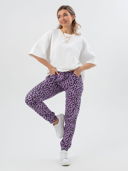Брюки женские, модель 162, трикотаж (Лео, сиреневый)