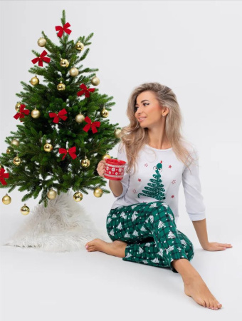 Пижама женская, модель 162, трикотаж (Змейка, зелёный)
