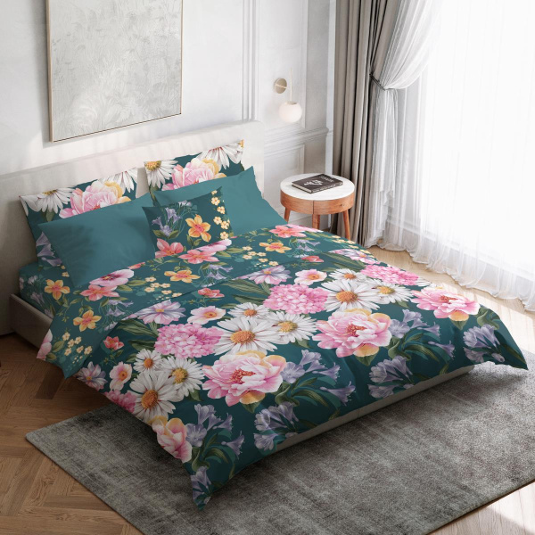 Пододеяльник Евро 200*220 см, перкаль (Василиса)