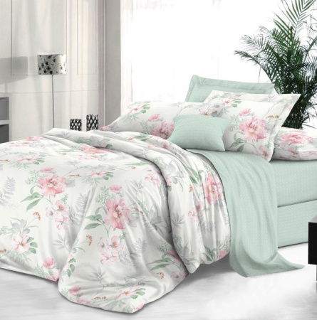 Комплект постельного белья 2-спальный, сатин "Престиж", с Европростыней (Альбина)