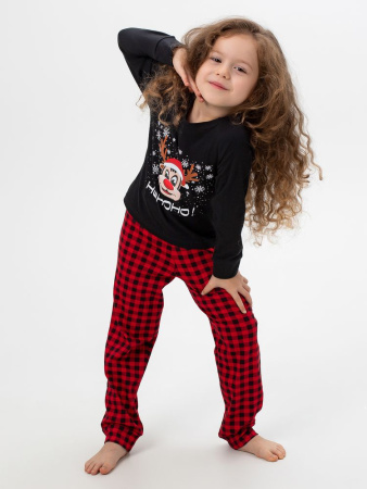 Пижама детская, модель 324, трикотаж (Олень Хо-хо-хо)