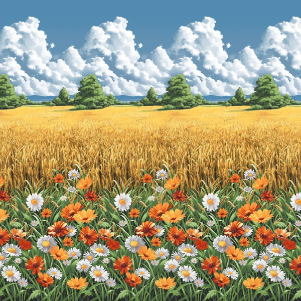 Наволочка 50*70 см, бязь ГОСТ, на клапане (Родные просторы)