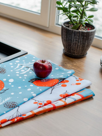 Комплект вафельных полотенец 48*60 см, 3 штуки (Ягодный сорбет)