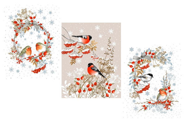 Комплект полотенец 48*60 см, 3 шт., рогожка (Музыка зимы)