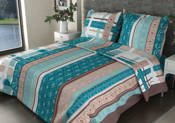 Наволочка 70*70 см, бязь "Комфорт" (Аккорд, бирюзовый)