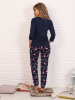 Пижама женская, модель 162, трикотаж (Фламинго, синий)