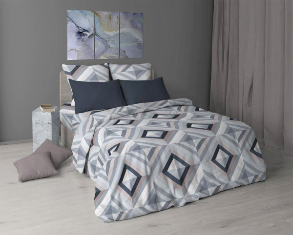 Простыня 2-спальная, перкаль (Графис, серый)