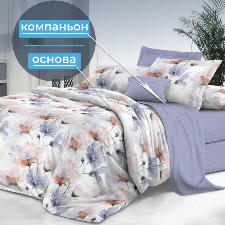 Комплект постельного белья Семейный, сатин "Престиж" (Цветочная фантазия)