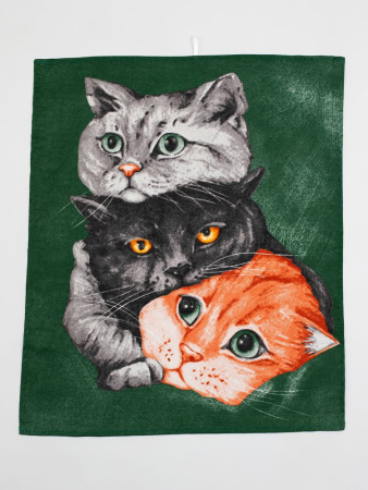 Комплект полотенец 48*60 см, 3 шт., рогожка (Котики)