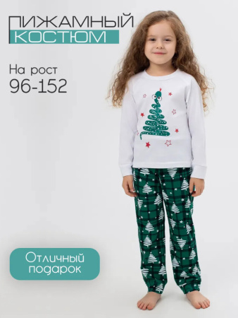 Пижама детская, модель 324, трикотаж (Змейка, зелёный)