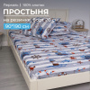 Простыня на резинке 090*190 см, перкаль, детская расцветка (Рыбалка)