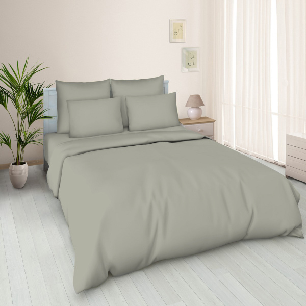 Наволочка 70*70 см, поплин гладкокрашеный (Серый)