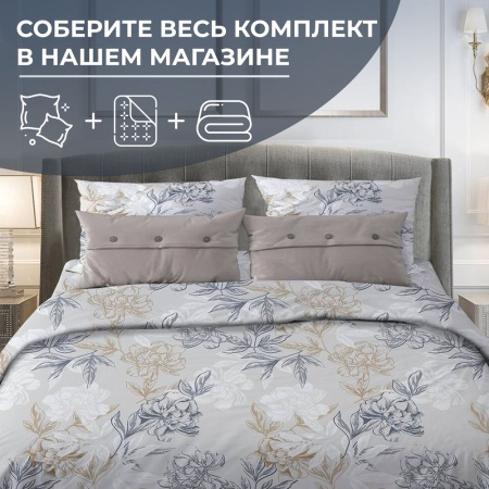 Простыня на резинке 090*200 см, бязь "Комфорт 150 см", борт 25 см (Симфония, серо-бежевый)