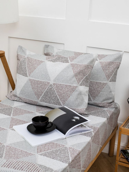 Наволочка 40*60 см, бязь "Комфорт" (Галактика, шоколад)