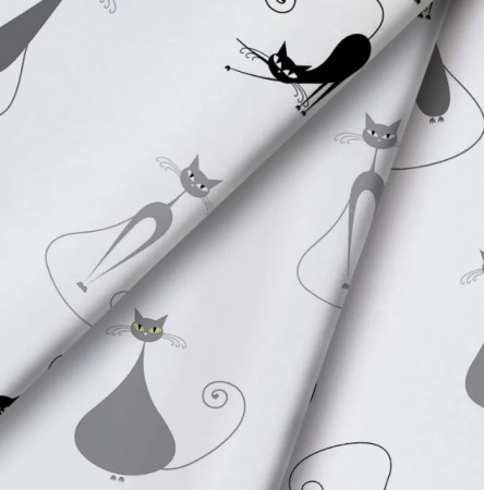 Пододеяльник Евромакси 240*220 см, на молнии, поплин (Кошечка (основа))