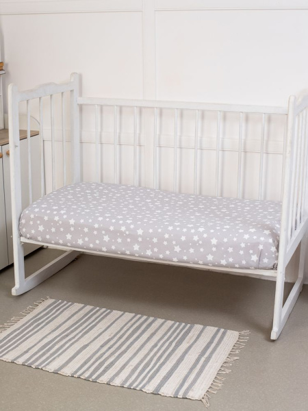 Комплект постельного белья в детскую кроватку, перкаль (Звёзды)