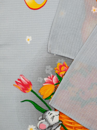 Комплект вафельных полотенец 48*60 см, 3 штуки (Обнимяу)