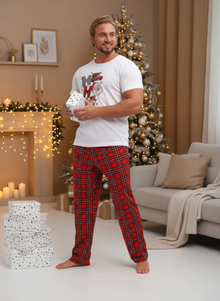 Пижама мужская, модель 218, трикотаж (Новый год)