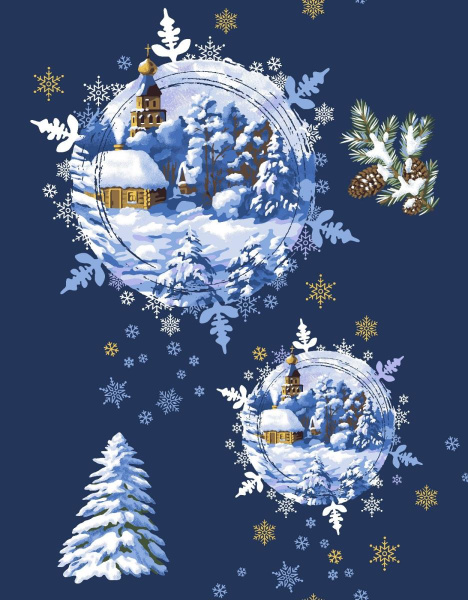 Дорожка для сервировки 50*150 см, хлопок 100% (Волшебство Нового года)