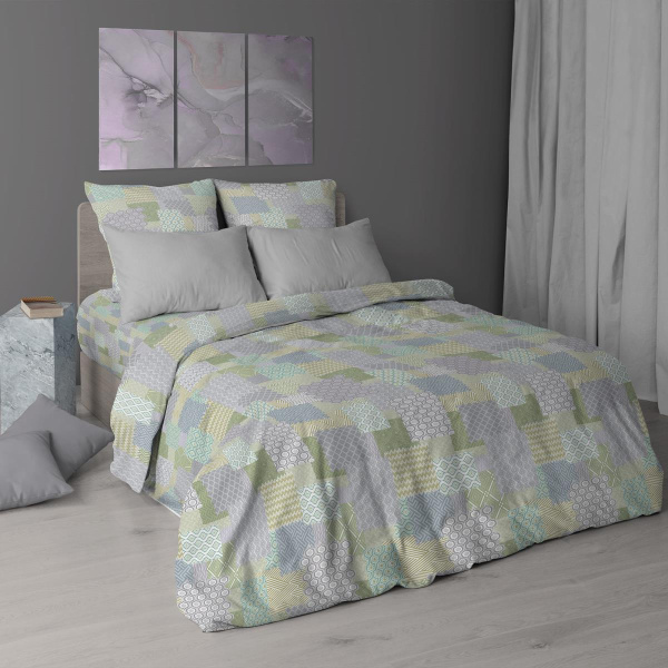 Комплект постельного белья Евромакси, перкаль (Судока)