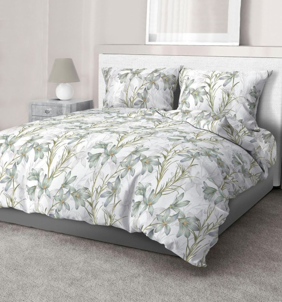 Комплект постельного белья Евростандарт, бязь  ГОСТ (Утренний цветок)