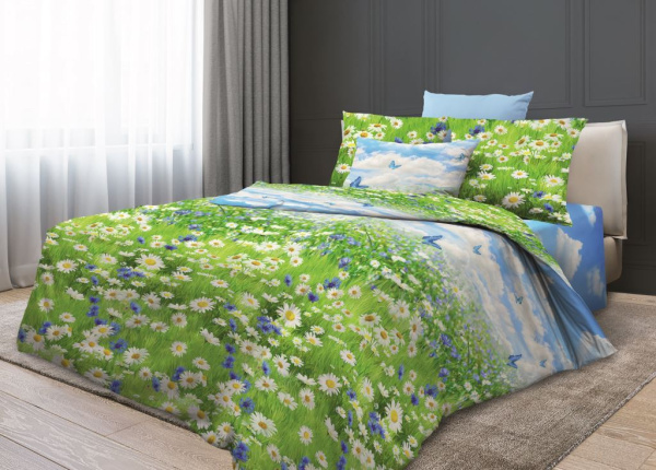 Простыня на резинке 090*200 см, бязь ГОСТ, борт 25 см (Русское поле 3 D)