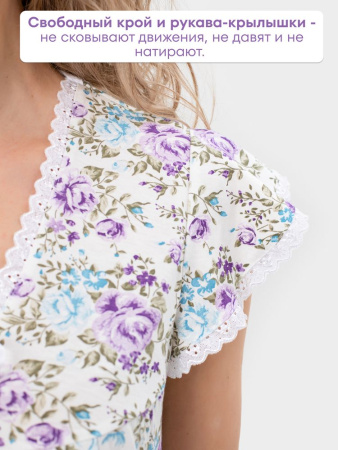 Сорочка ночная женская,мод. 427, трикотаж (Прелесть (сиреневый))