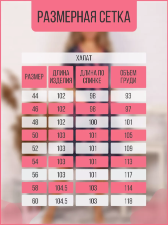 Халат женский, модель 124,трикотаж  (Фламинго, синий )