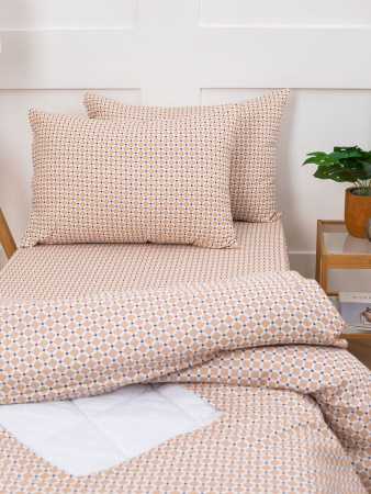 Пододеяльник 1,5-спальный, с вырезом "ромб", бязь "Комфорт" (Виши, бежевый)