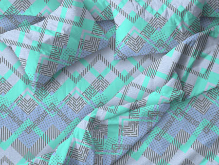 Простыня на резинке 120*200 см, поплин, борт 25 см (Ниагара, бирюзовый)