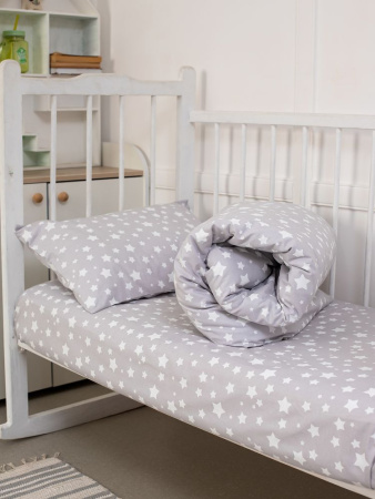 Пододеяльник 112*147 см в детскую кроватку, перкаль, детская расцветка (Звёзды)