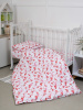 Простыня 100*150 см в детскую кроватку, перкаль, детская расцветка (Фламинго)