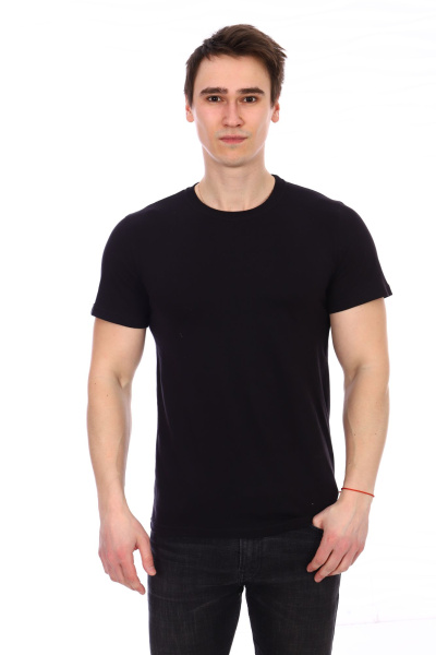 Футболка мужская, модель 214, трикотаж (Черный)