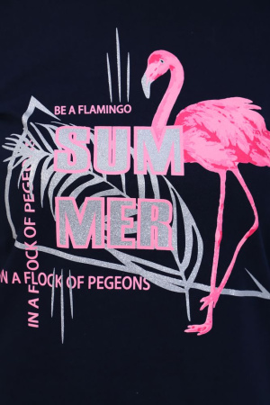 Пижама женская, модель 162, трикотаж (Фламинго, синий)