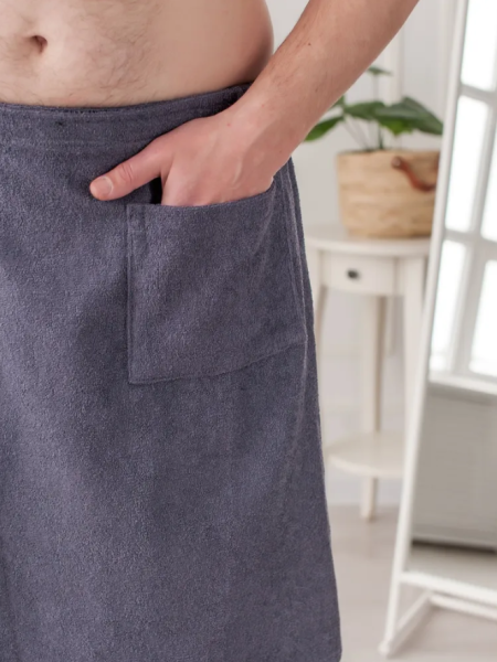 Килт мужской на липучке,100 % хлопок (Серый)