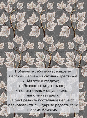 Комплект постельного белья Евростандарт, сатин "Престиж" (Шепот ночи)