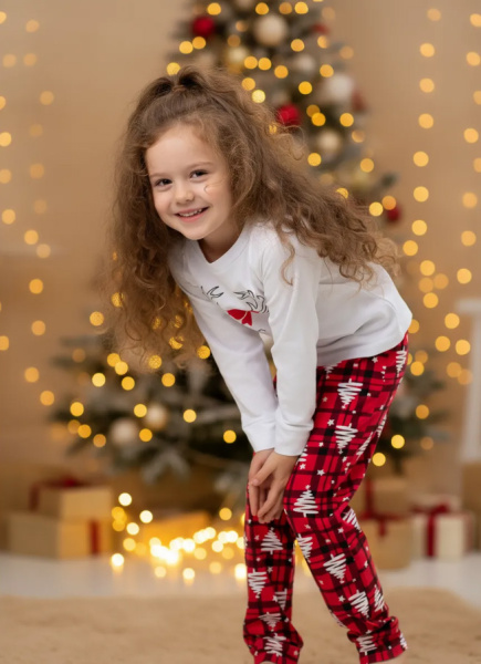 Пижама детская, модель 324, трикотаж (Олень Гламур)