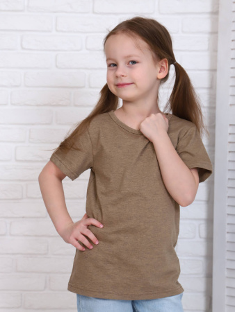 Футболка детская, модель 321, трикотаж (Хаки меланж)