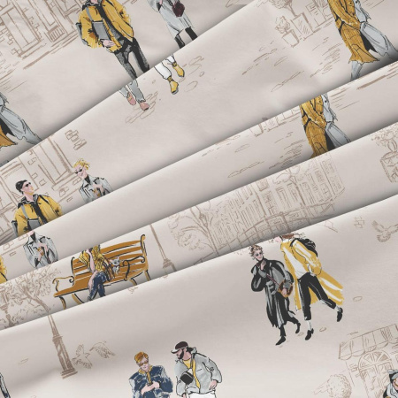 Комплект постельного белья Евростандарт, перкаль (Осенний город)