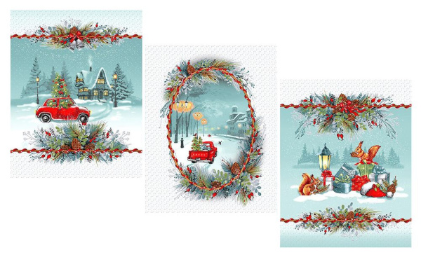 Комплект полотенец 48*60 см, 3 шт., рогожка (Огонёк)