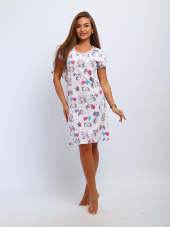 Сорочка ночная женская,мод. 450,трикотаж (Милые ежи)